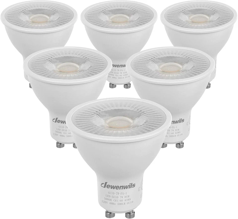 6-Pack GU10 LED Dimmable Bulb, 500LM, 5000K Daylight Track Lighting B - Image 1 of 4