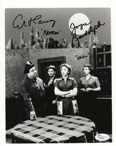 ART CARNEY+JOYCE RANDOLPH HAND SIGNED 8x10 PHOTO       ED NORTON+TRIXIE      JSA Cover