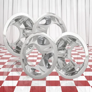 Set of 4 Front and Rear Chrome 17" Wheel Simulators for 08-10 GMC Sierra 3500 HD - Picture 1 of 8