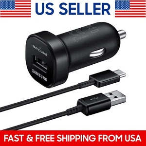 Original Samsung Galaxy Note9 S8 S9 S10 Plus Fast Car Charger +4FT Type-C Cable - Picture 1 of 7
