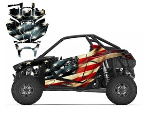 Polaris RZR PRO XP 2020-22 kit de calcomanías gráficas diseño de bandera estadounidense hecha jirones - Imagen 1 de 10