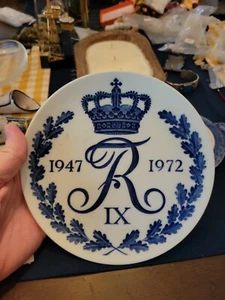 Piatto Reale Copenaghen Re Federico IX di Danimarca 1947 - 1972 - Foto 1 di 8