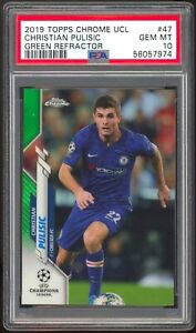CHRISTIAN PULISIC 2019 TOPPS CHROME UCL PSA 10 GREEN REFRACTOR /99 USA CHELSEA