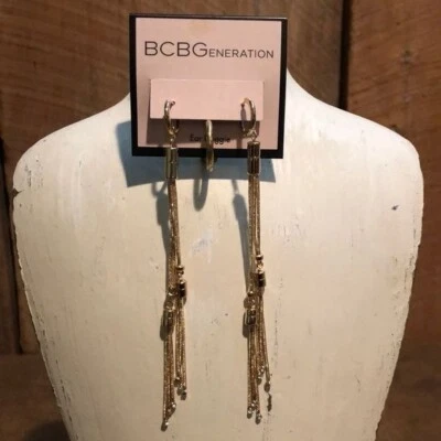 Pendientes BCBGeneration Strand tono dorado nuevos con etiquetas Foto 1 de 4