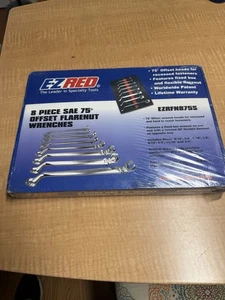 EZRED EZRFN875S 8 PC SAE 75 Degree Offset Flarenut Wrenches. Brand New! - Picture 1 of 5