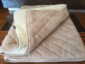 Luxuriöse Naturprodukt Bettdecke Winterdecke Duo Kamelhaar Merinowolle Gestreift - Picture 1 of 7