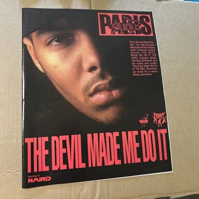 Original 13 By 11"Paris the devil made me do it  1990 Album Ad FLYEr -b - Image 1 of 2
