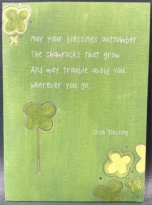 Vicki Barone-St. Patricks Day Greeting Card-"Irish Blessing" w/Envelope-1 Ea-New - Image 1 of 2