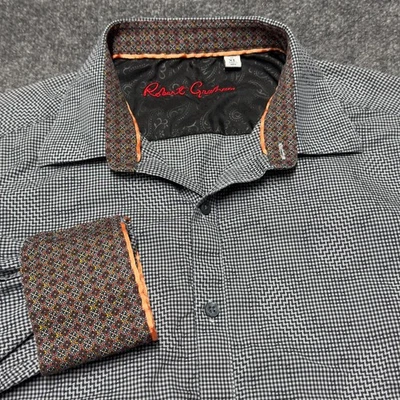 Robert Graham Tailored Fit Floral Paisley Long Sleeve Shirt Men XL Gray Cotton - Image 1 of 4
