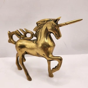 SCHÖNES EINZIGARTIGES VINTAGE MESSING MYTHISCHES EINHORN PEGASUS PFERD 6" X 4,5" - Bild 1 von 13