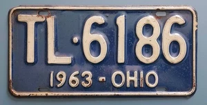 Antique OHIO License Plate 1963 Vintage Car Collectibles - Picture 1 of 2