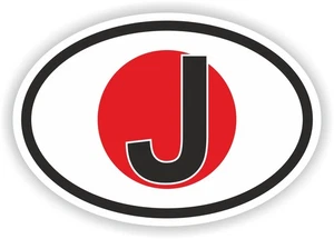 Japan Country Code Oval Flag Sticker / Vinyl Waterproof Decals Graphics - Picture 1 of 1