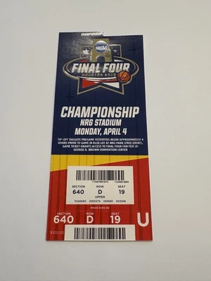2016 NCAA Final Four Championship Ticket Stub – Villanova vs North Carolina - Image 1 of 2