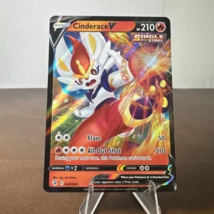 Mint Pokemon Basic Cinderace V 044/264 Fusion Strike Holo Rare 2021 Trading Card - Picture 1 of 2