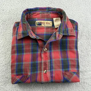 Vintage BIG MAC Hemd Herren Large rot kariert Flanell Holzfäller Workwear Outdoor - Bild 1 von 7