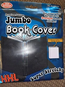 Jumbo Stretchable Book Cover Black  XXL Fits Books up to 10 X 15 High Quality  - Bild 1 von 2