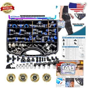 Durable Air Line Quick Connects 1/8-1/2" NPT Brass Plastic Corrosion Resist - Foto 1 di 8