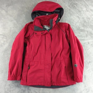 Columbia Jacket Womens Medium Red Omni Tech Waterproof Hooded Parka Outdoor Coat - Picture 1 of 14