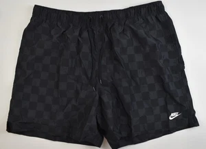Nike Standard Fit Above Knee Length Club Flow Check Shorts Black FN3098-010 XL - Picture 1 of 3