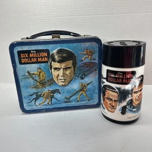 Vintage Six Million Dollar Man Metall Brotdose Thermoskanne 1974 Aladdin Industries - Bild 1 von 18