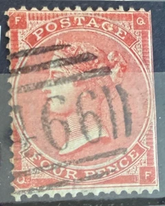 🦬 1876 UK - Nr. 58 - 4 S. rot orange gestempelt 🦬 - Bild 1 von 1