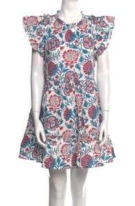 Caroline Constas Floral Print Babydoll Mini Dress With Flutter Sleeves Sz M  NWT - Picture 1 of 10