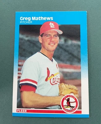 1987 Fleer Baseball Greg Mathews #303 St. Louis Cardinals - Image 1 of 2