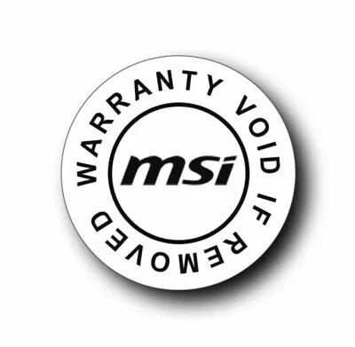 MSI "WARRANTY VOID IF REMOVED" 6mm round tamper proof sticker for MSI products - Image 1 of 4