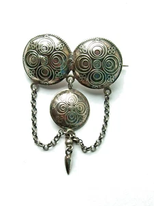 Attraktive Brosche 830er Silber um 1900, beweglich - Bild 1 von 6