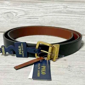 NWT Polo Ralph Lauren MEN'S BELT 32 40 REVERSIBLE SMOOTH GRAIN LEATHER  Buckle - Picture 1 of 9