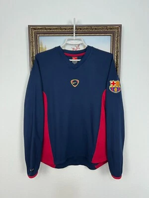 Sudadera De Colección Años 90 Nike FC Barcelona Mujer Entrena Fútbol Azul Deporte Talla S Foto 1 de 4