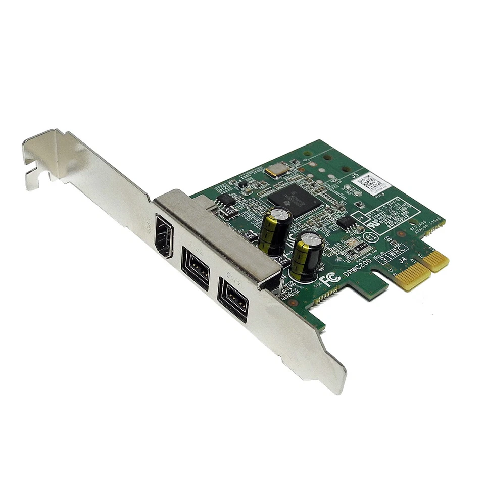 Scheda Firewire DELL DPWC200 91WRC PCI-Express x1 2x 1394B 1x 1394A 00HTTT - Immagine 1 di 3