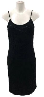 Vestido sin mangas con cuentas negro La Perla para mujer talla UK 10 Foto 1 de 4