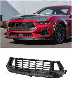 24-Up Mustang GT | Dark Horse Style CARBON FIBER Front Upper Grille Insert Cover - Picture 1 of 22