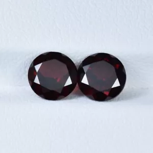 3.00 ct DEEP RED / NATURAL PYROPE GARNET - 7mm Round Pair Gems Video !!! - Picture 1 of 2