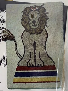 Vint. Aunt Lydia's Heavy Rug Yarn Punch Needle Pattern Canvas LION No 606 24x36 - Picture 1 of 5
