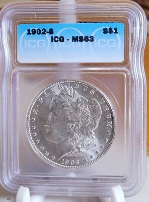 1902-S Morgan Silver Dollar MS63 ICG - Image 1 of 2