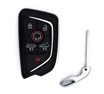 OEM Unlocked Chevy Corvette Carbon Gray Logo Remote Smart Key Fob 13545155 - Image 1 of 4