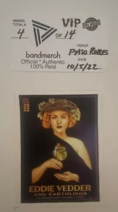 EDDIE VEDDER AND THE EARTHLINGS OCT/2022 Paso Robles,Ca. VIP PASS #4/14 Total!! - Picture 1 of 4