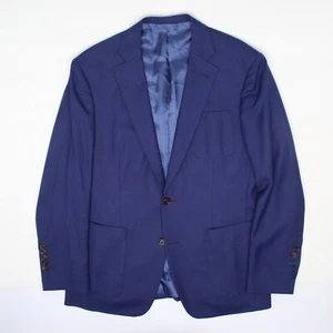 Romualdo Blazer Mens 42R Solid Royal Blue Wool Patch Pocket Sport Coat Italy - Picture 1 of 11