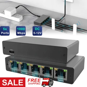 5 Port Gigabit Desktop Netzwerk Switch Ethernet RJ45 LAN Verteiler HUB 1000Mbs~ - Bild 1 von 21
