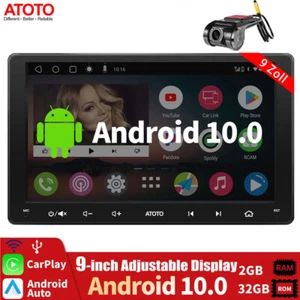 ATOTO A6PF 9" 2DIN Android Autoradio NAVI GPS Radio Android Auto+DVR Videocamera - Foto 1 di 12