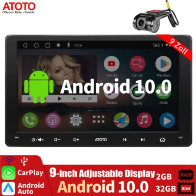 ATOTO A6 9" 2DIN Android Autoradio NAVI GPS Radio Android Auto+DVR Videocamera - Immagine 1 di 4