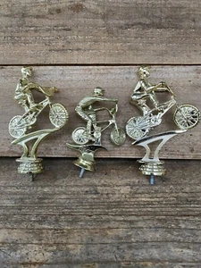 Lot Of 3 Old School 80’s BMX Trophy Toppers Cake Toppers- Distressed- Lot #9 - Picture 1 of 8