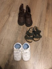 3 Pairs Of Infant Baby Shoes Size 3 Boots Trainers Sandles