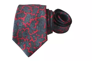 NINA RICCI MEN'S TIE RED/PAISLEY Width: 3.1/8" Length: 57" - Picture 1 of 3