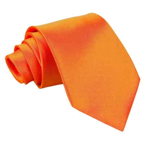 Corbata de boda formal lisa lisa lisa naranja quemada de DQT - Imagen 1 de 2