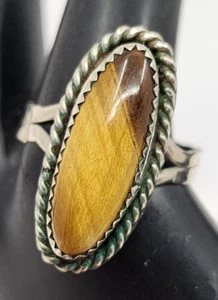 Tigerauge Sterlingsilber Indianer Ring Größe 11,5 - Bild 1 von 7