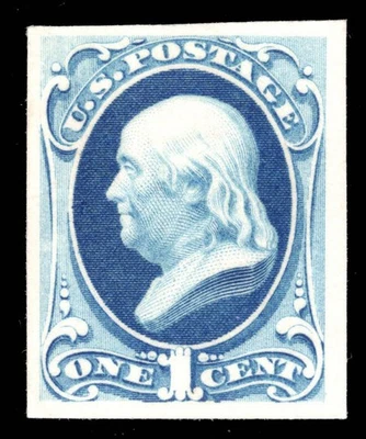 MOMEN: US # 156P4 IMPERF PLATE PROOF ON CARD XF CAT. $300 LOT #25569 - Image 1 of 2