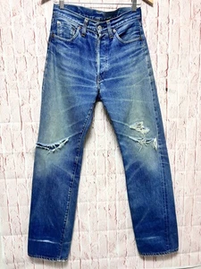 Jeans Levi's 501XX 1955 ristampa Valencia 555 W29 L31, Big E, Selvedge Distressed - Foto 1 di 10